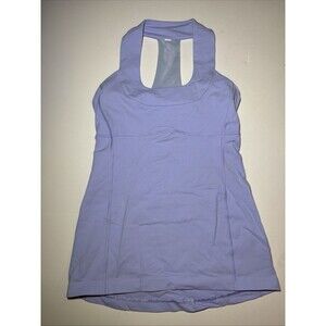 Lululemon Womens Scoop Neck Tank Top Built-in Bra Yoga Casual Athletic 4 Purple